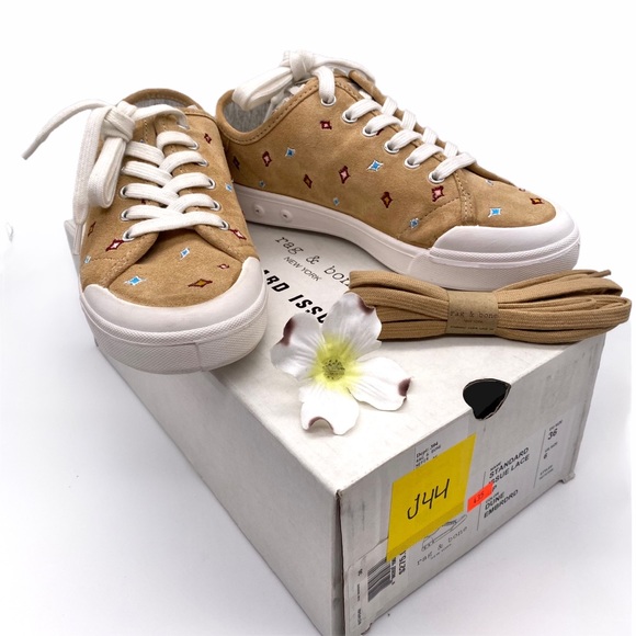 NIB Rag & Bone Standard Issue Dune Embroidered Sneakers - Picture 2 of 14